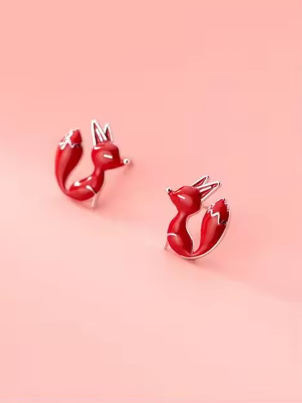 Red Fox Stud Earrings